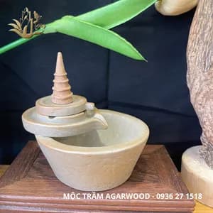 [Thác Cối xay] Thác khói chảy ngược mini xông nụ nhang trầm hương tráng men