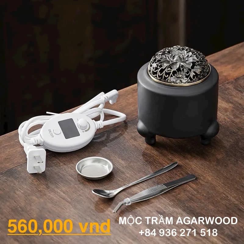 Lư điện xông trầm hương_ thế hệ mới nhiệt cao 520 độ C Mộc Trầm Agarwood