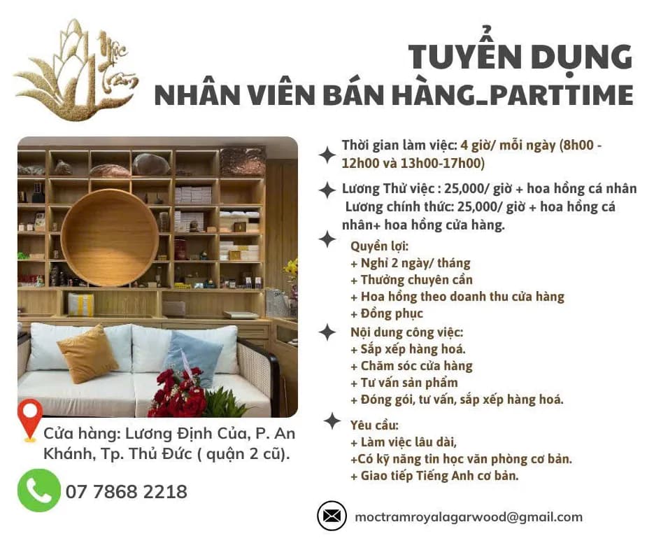 Tuyển dụng năm 2025_ Tuyển dụng 2 nhân sự Chăm sóc khách hàng, tư vấn bán hàng và chụp ảnh sản phẩm